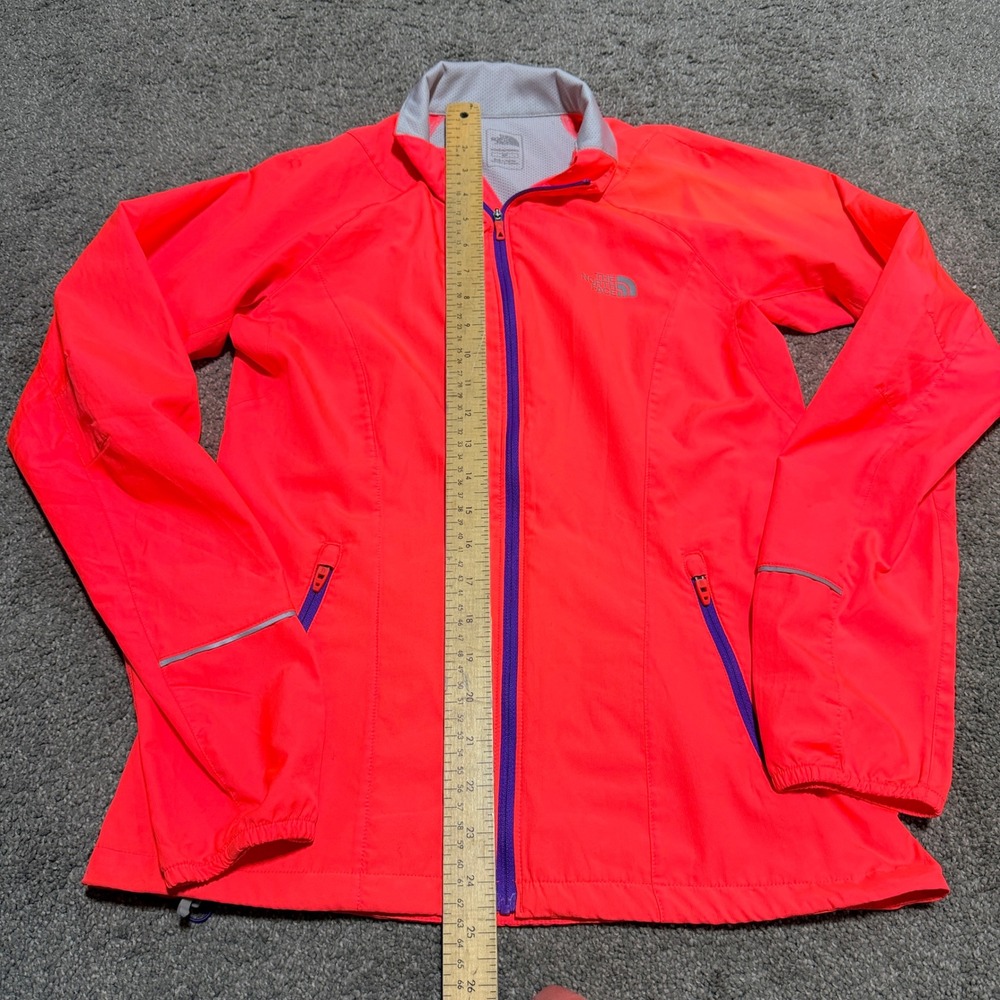 The‎ North Face Womens Neon Orange Purple Full Zip Running Jacket Windbreaker S
